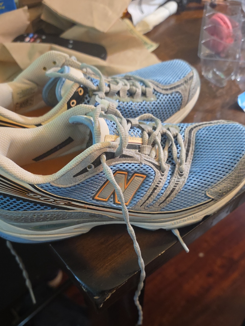 New Balance Light Blue and Gray Mesh Athletic Sneakers